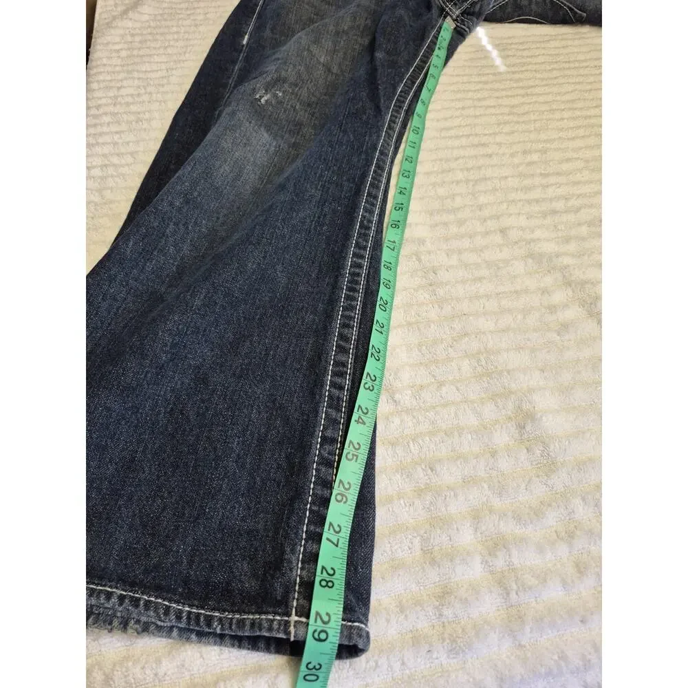 True Religion Dark Wash Billy Seat 34 Horseshoe Flap Pockets Stylish Fit 38x29